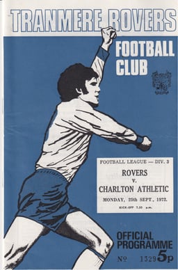 Tranmere Rovers v Charlton Athletic Match Programme 1972-09-25